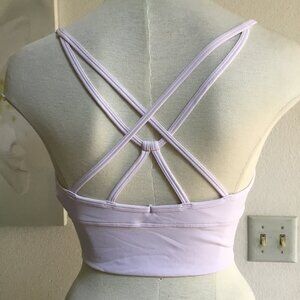 OTOS Activewear Tank Crop Top Strappy Padded Crisscross Back Workout Lila XL